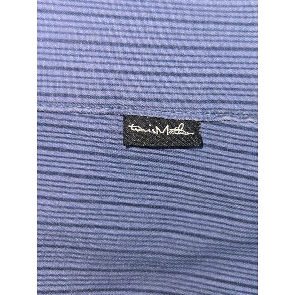 Travis Mathew Mens Blue Striped Flat Front Golf Shorts 34 *Small flaw* - Picture 3 of 7